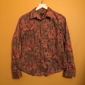 Talbot’s Ladies Paisley Button Down B4
